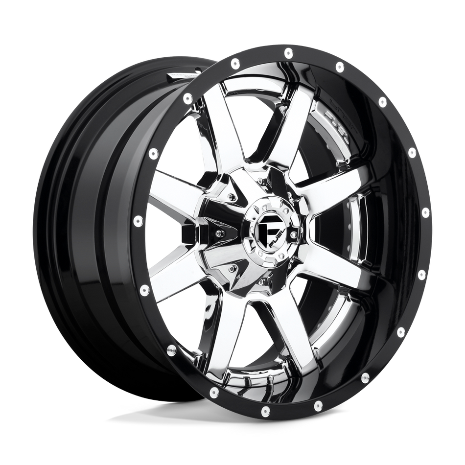 Fuel 2PC D260 MAVERICK Chrome Plated Gloss Black Lip Wheel