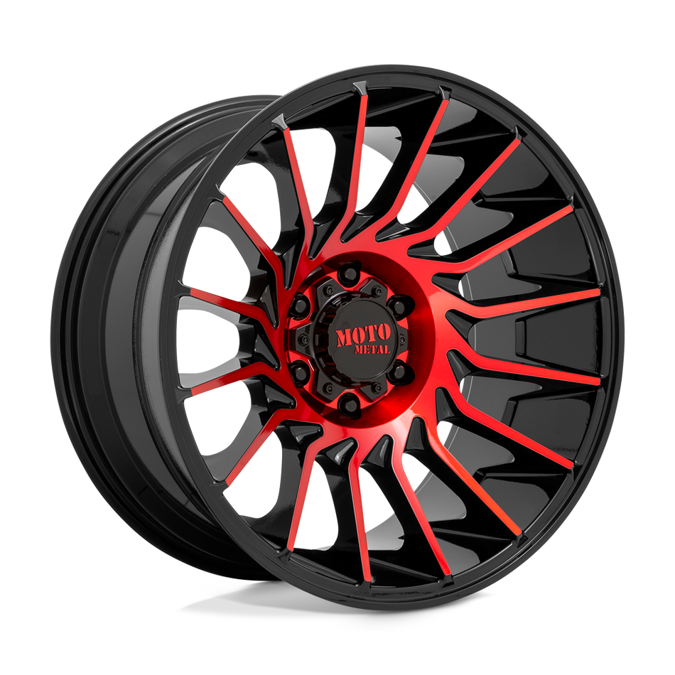 Moto Metal MO807 Gloss Black Machined With Red Tint Wheel