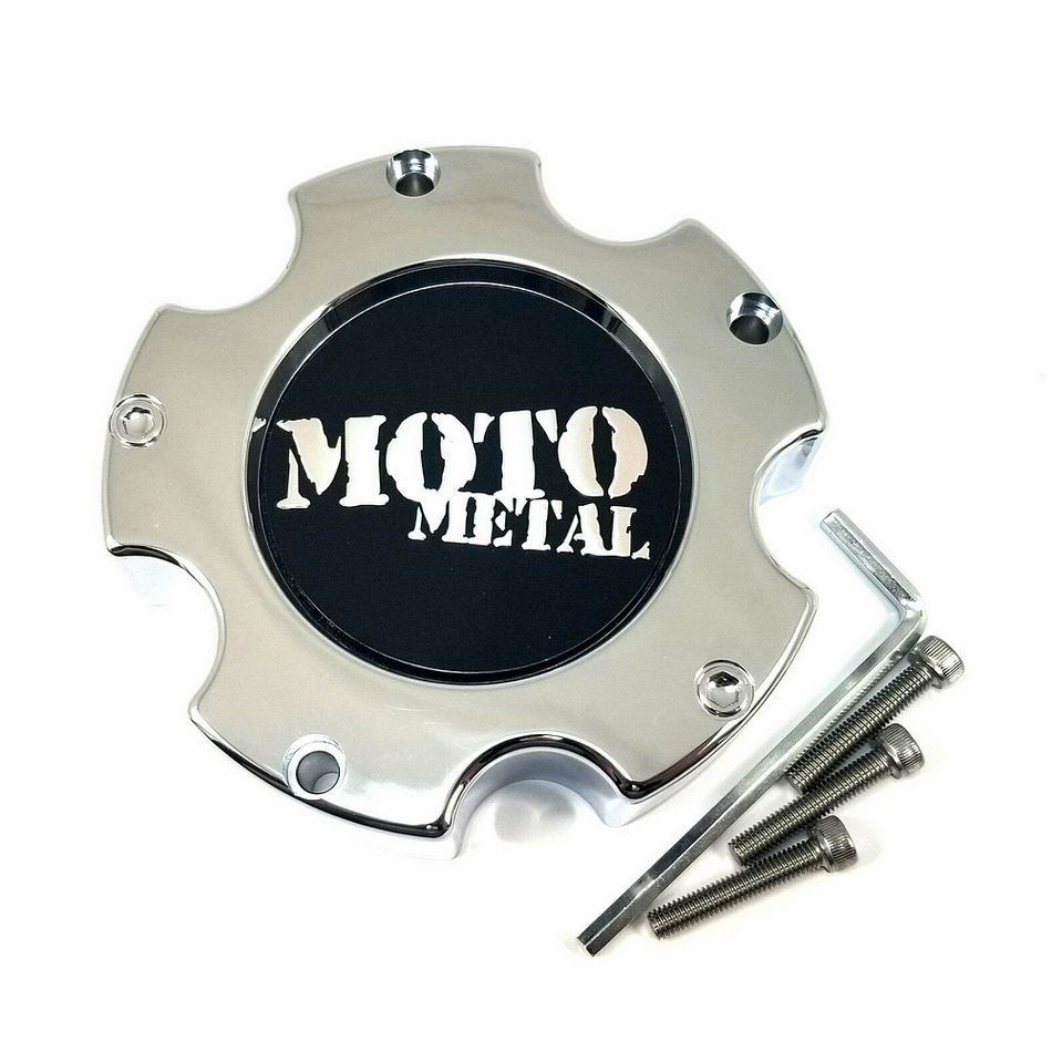 MOTO METAL 5X5.5 CHROME CAP NEW LOGO