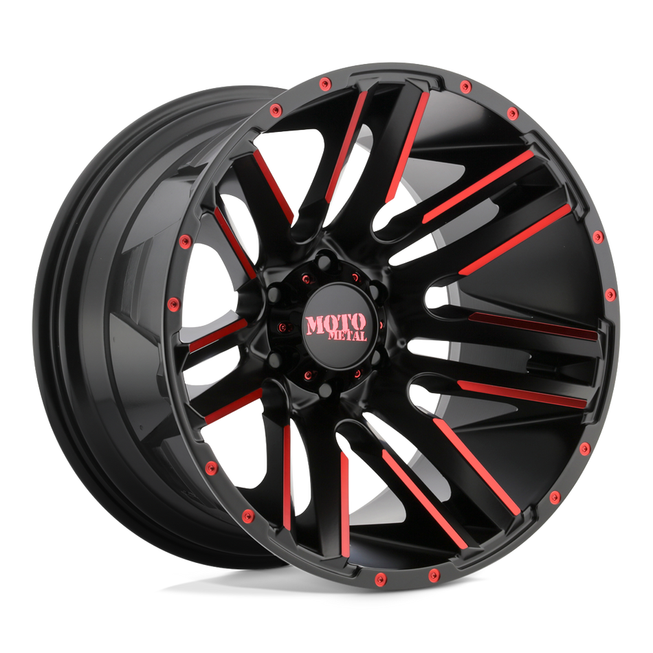 Moto Metal MO978 RAZOR Satin  Black Machined Red Tint Wheel