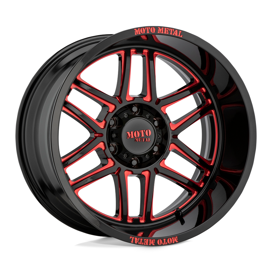 Moto Metal MO992 FOLSOM Gloss Black Milled With Red Tint Wheel