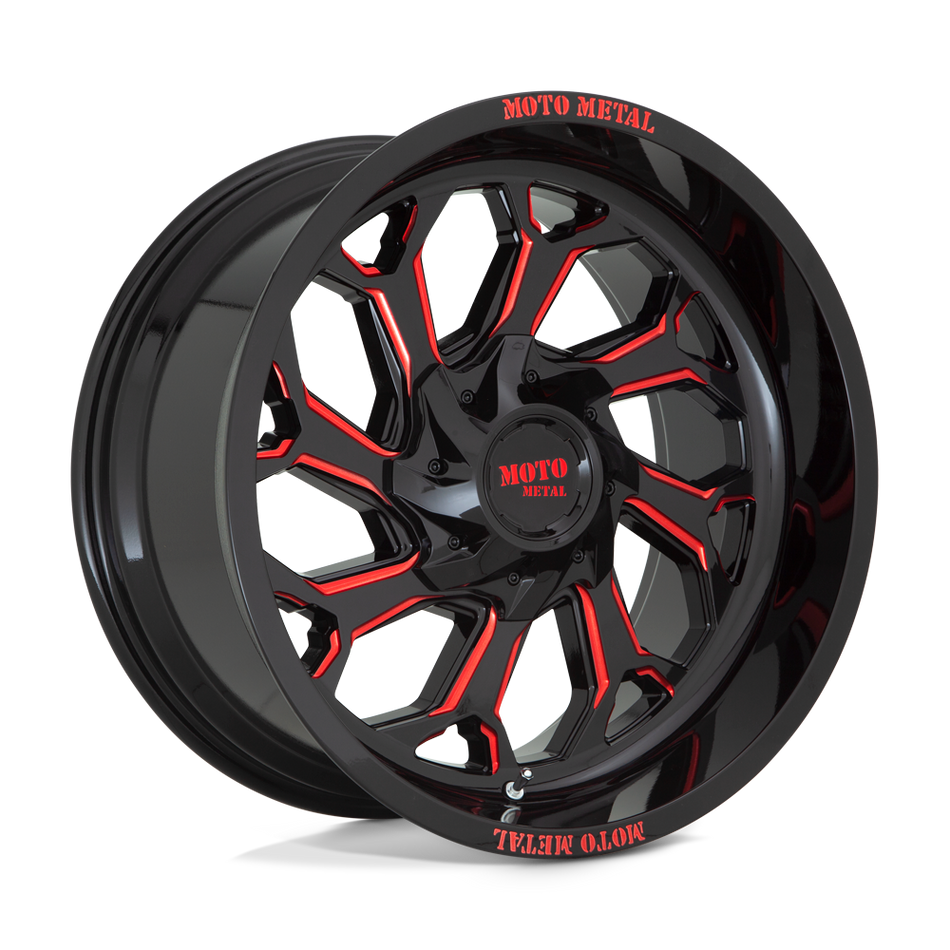 Moto Metal MO999 Gloss Black Milled With Red Tint Wheel