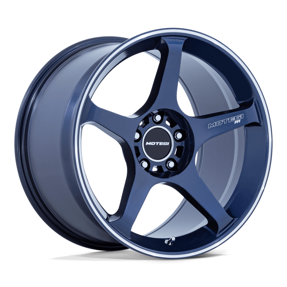 Motegi MR159 BATTLE V Obsidian Blue W/ Machined Lip Stripe Wheel