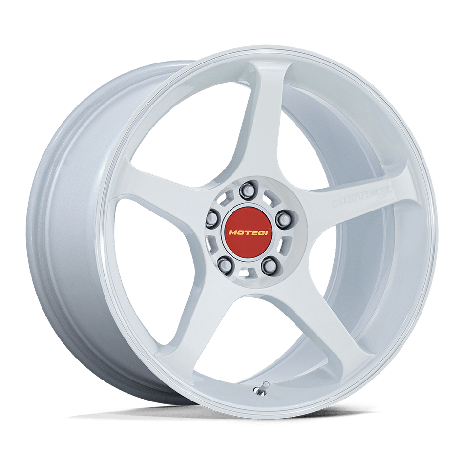 Motegi MR159 BATTLE V Matsuri White Pearl W/ Machined Lip Stripe Wheel