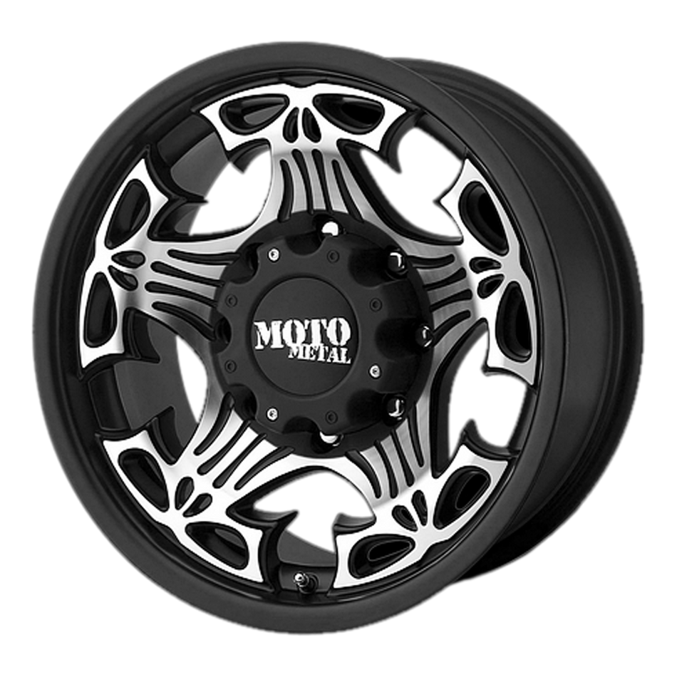 Moto Metal MO909 SKULL Gloss Black With Machined Face Wheel