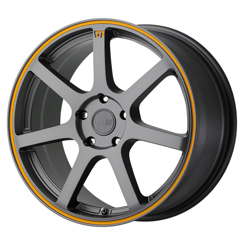 Motegi MR132 Matte Gray Orange Stripe Wheel