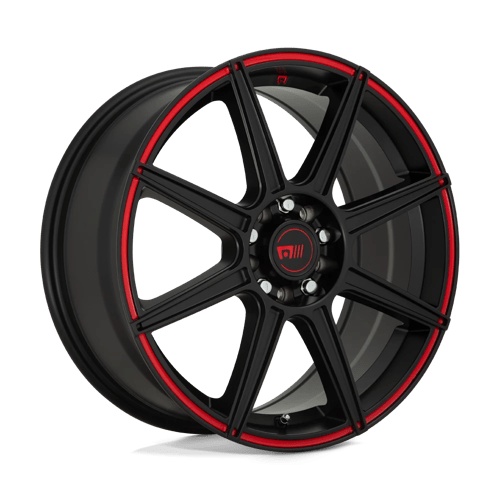 Motegi MR142 CS8 SATIN BLACK W/ RED STRIPE