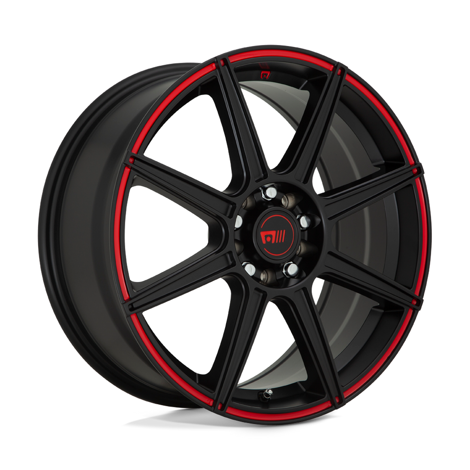 Motegi MR142 CS8 Satin Black With Red Stripe Wheel