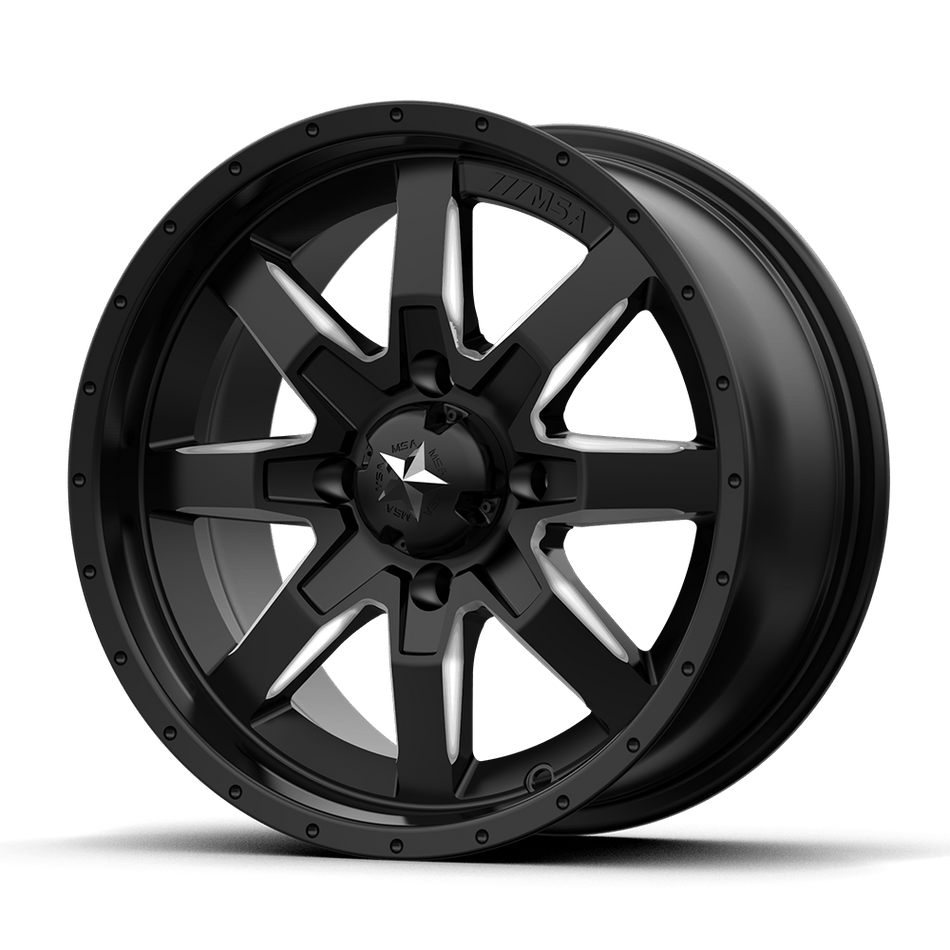 MSA Offroad Wheels M25 ROCKER Milled Satin Black Wheel