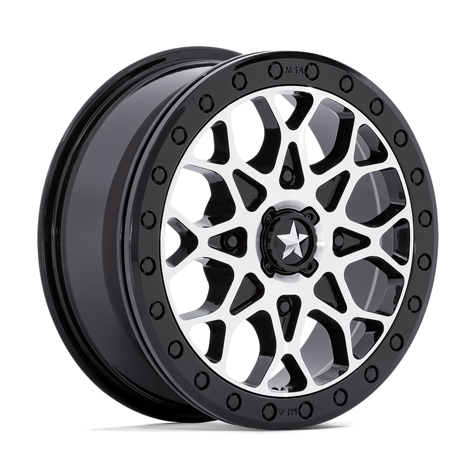 MSA Offroad Wheels M48 PORTAL BEADLOCK Gloss Black Machined With Gloss Black Ring Wheel