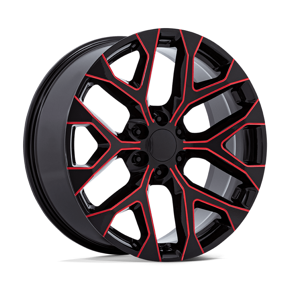 Performance Replicas PR177 Gloss Black Red Milled Wheel