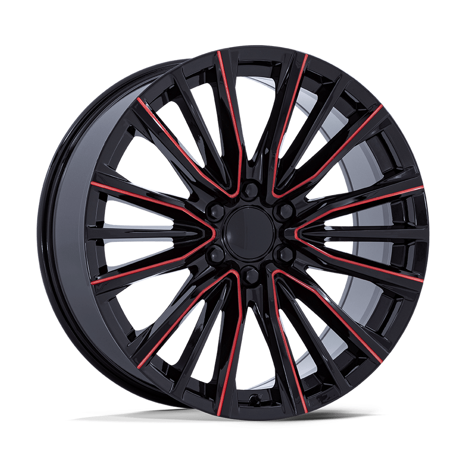 Performance Replicas PR223 Gloss Black Milled Red Wheel
