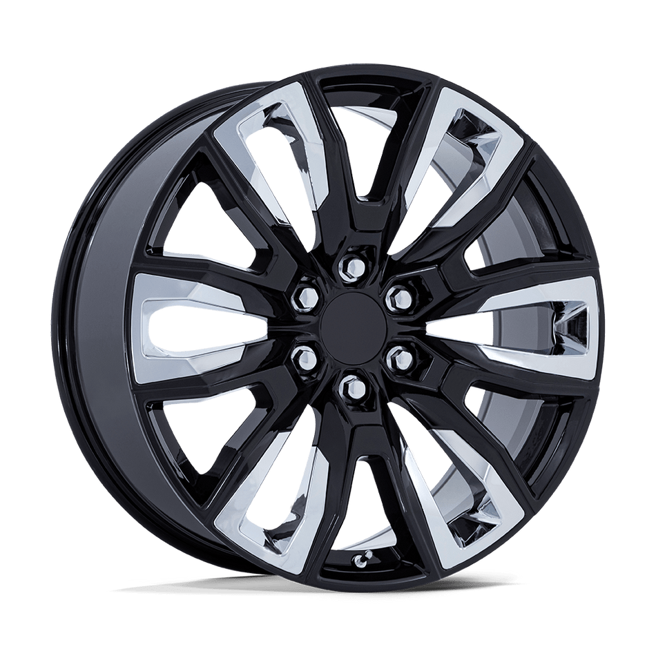 Performance Replicas PR225 Gloss Black With Chrome Accents Wheel