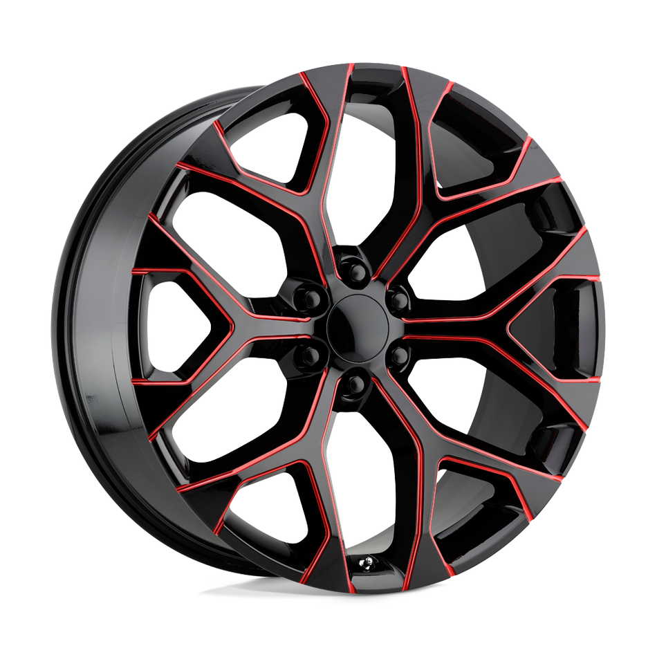 Performance Replicas PR176 Gloss Black Red Milled Wheel