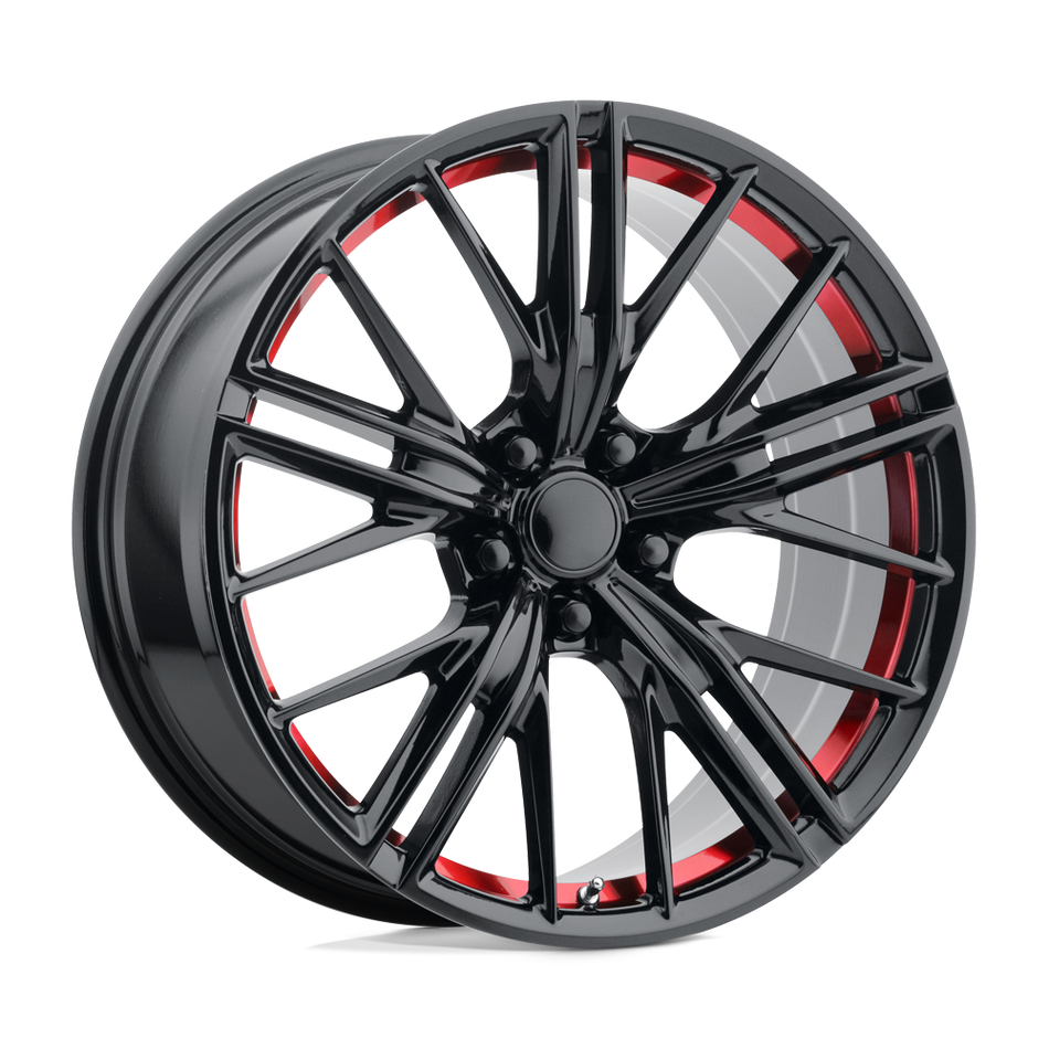Performance Replicas PR194 Gloss Black Red Machined Wheel