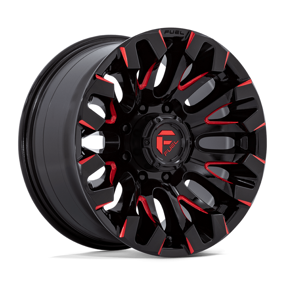 Fuel 1PC D829 QUAKE Gloss Black Milled Red Tint Wheel