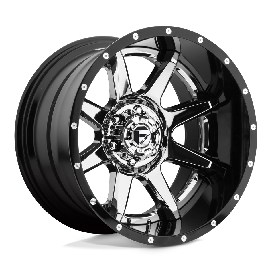 Fuel 2PC D247 RAMPAGE Chrome Plated Gloss Black Lip Wheel
