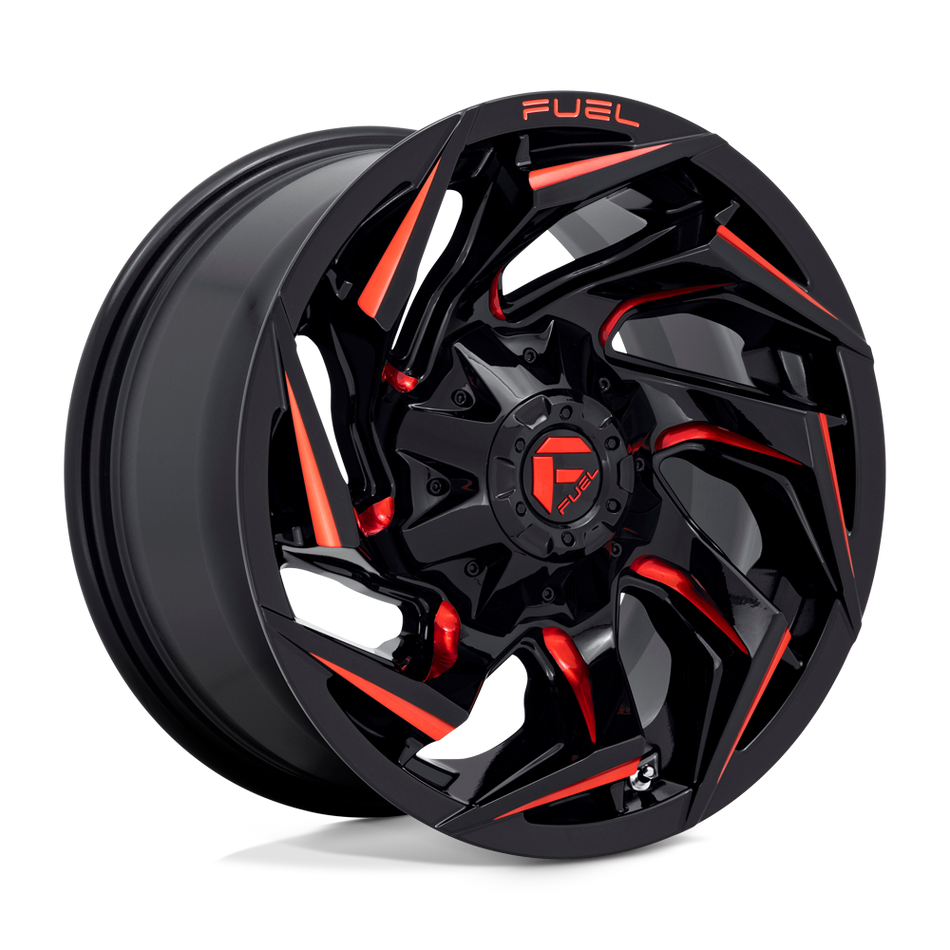 Fuel 1PC D755 REACTION Gloss Black Milled With Red Tint Wheel
