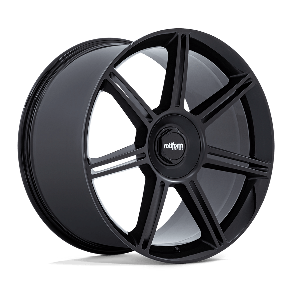 Rotiform FRA Gloss Black With Matte Black Spokes Wheel