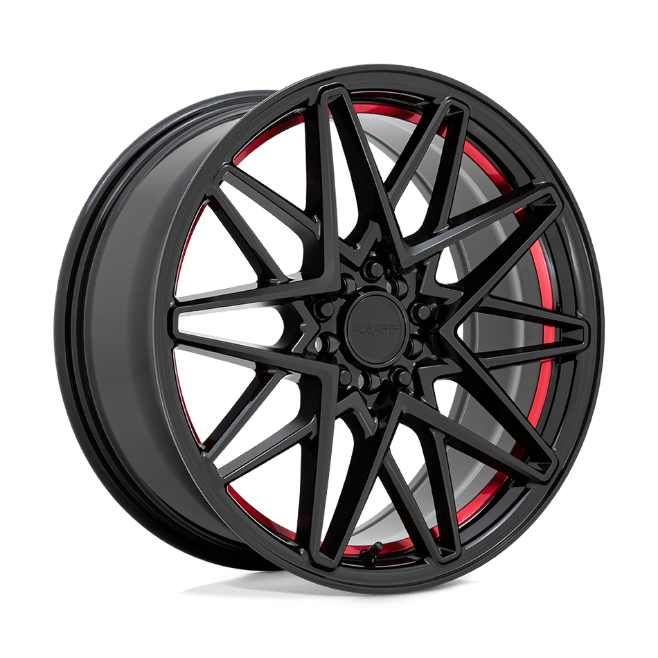 Ruff CLUTCH Gloss Black W/ Machined Red Inner Lip Wheel