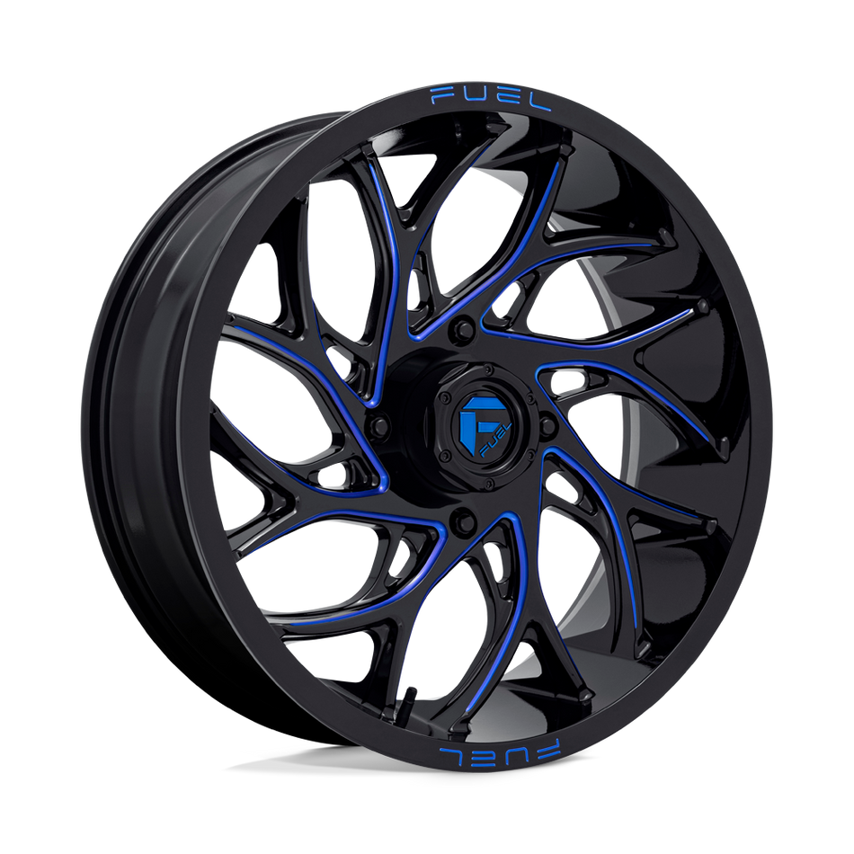 Fuel UTV D778 RUNNER UTV Gloss Black Milled Candy Blue Wheel