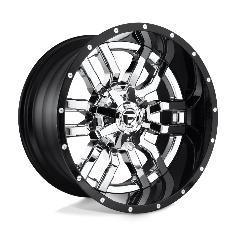 Fuel 2PC D270 SLEDGE Chrome Plated Gloss Black Lip Wheel