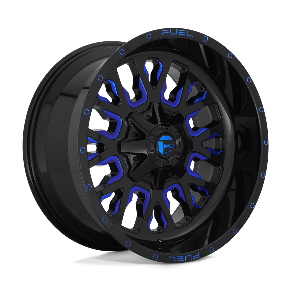 Fuel 1PC D645 STROKE Gloss Black Blue Tinted Clear Wheel