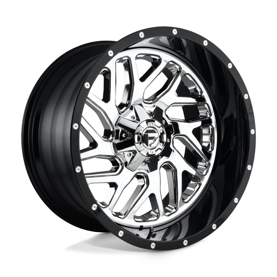 Fuel 2PC D211 TRITON Chrome Plated Gloss Black Lip Wheel