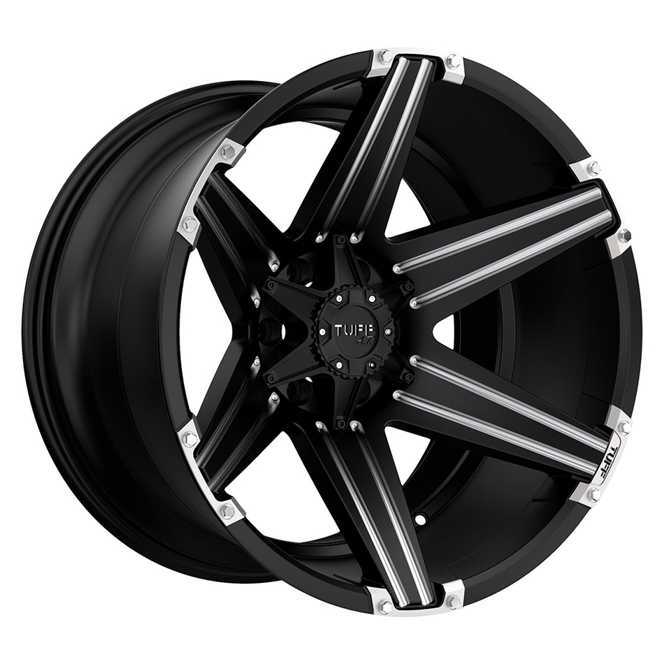 Tuff T12 Satin Black W/ Milled Spokes Wheel