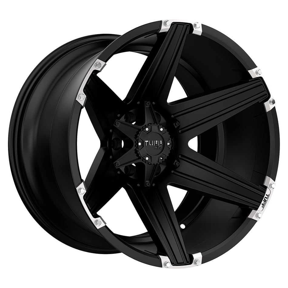 Tuff T12 Satin Black W/ Brushed Inserts Wheel