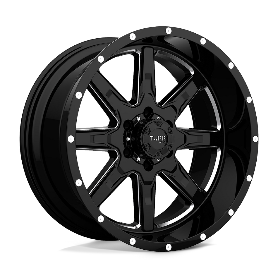 Tuff T15 Gloss Black W/ Milled Spokes Wheel