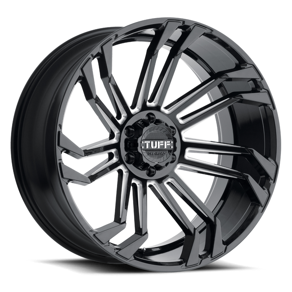 Tuff T21 Gloss Black W/ Milled Spokes Wheel