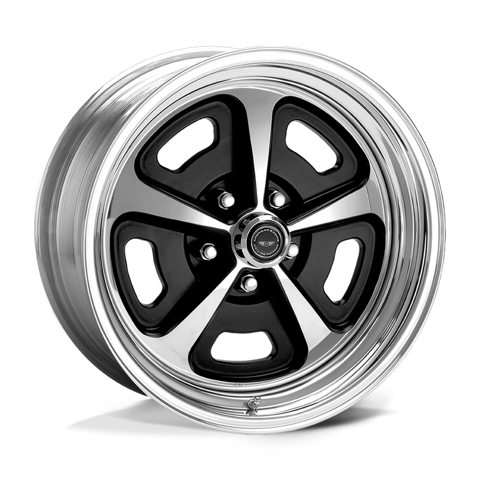 American Racing Vintage VN500 Two-Piece Gloss Black Polished Center & Barrel Wheel