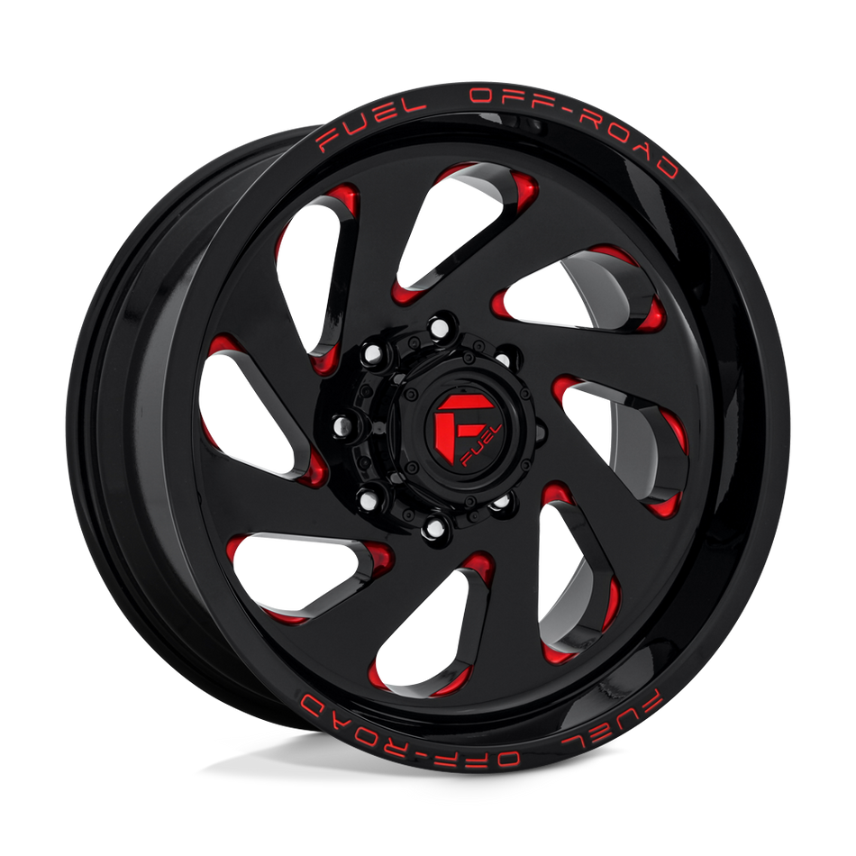 Fuel 1PC D638 VORTEX Gloss Black Red Tinted Clear Wheel