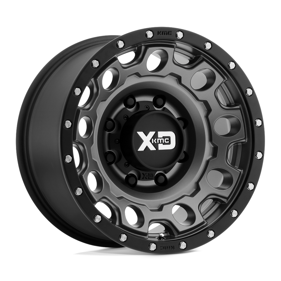 XD XD129 HOLESHOT Matte Gray W Black Reinforcing Ring Wheel