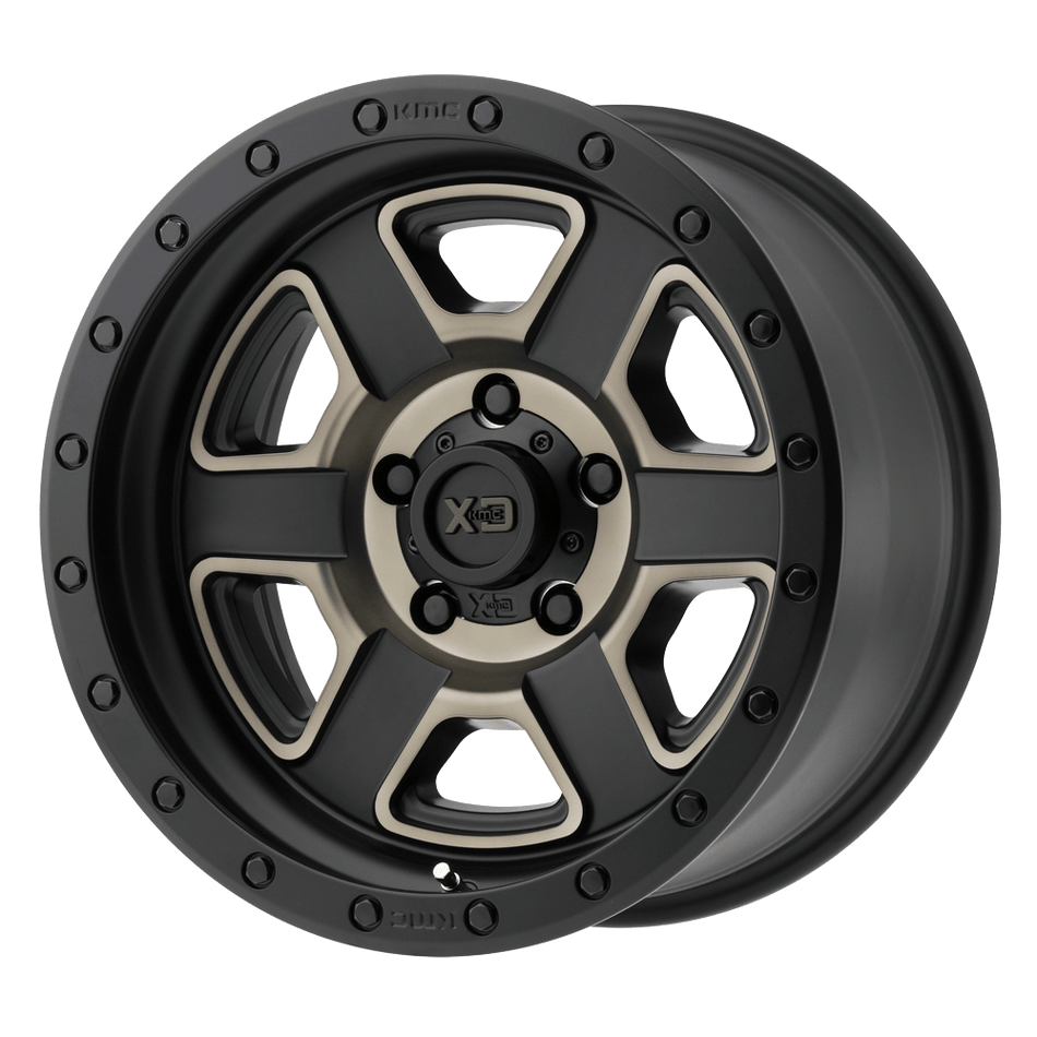 XD XD133 FUSION OFF-ROAD Satin Black Machined With Dark Tint Clear Coat Wheel