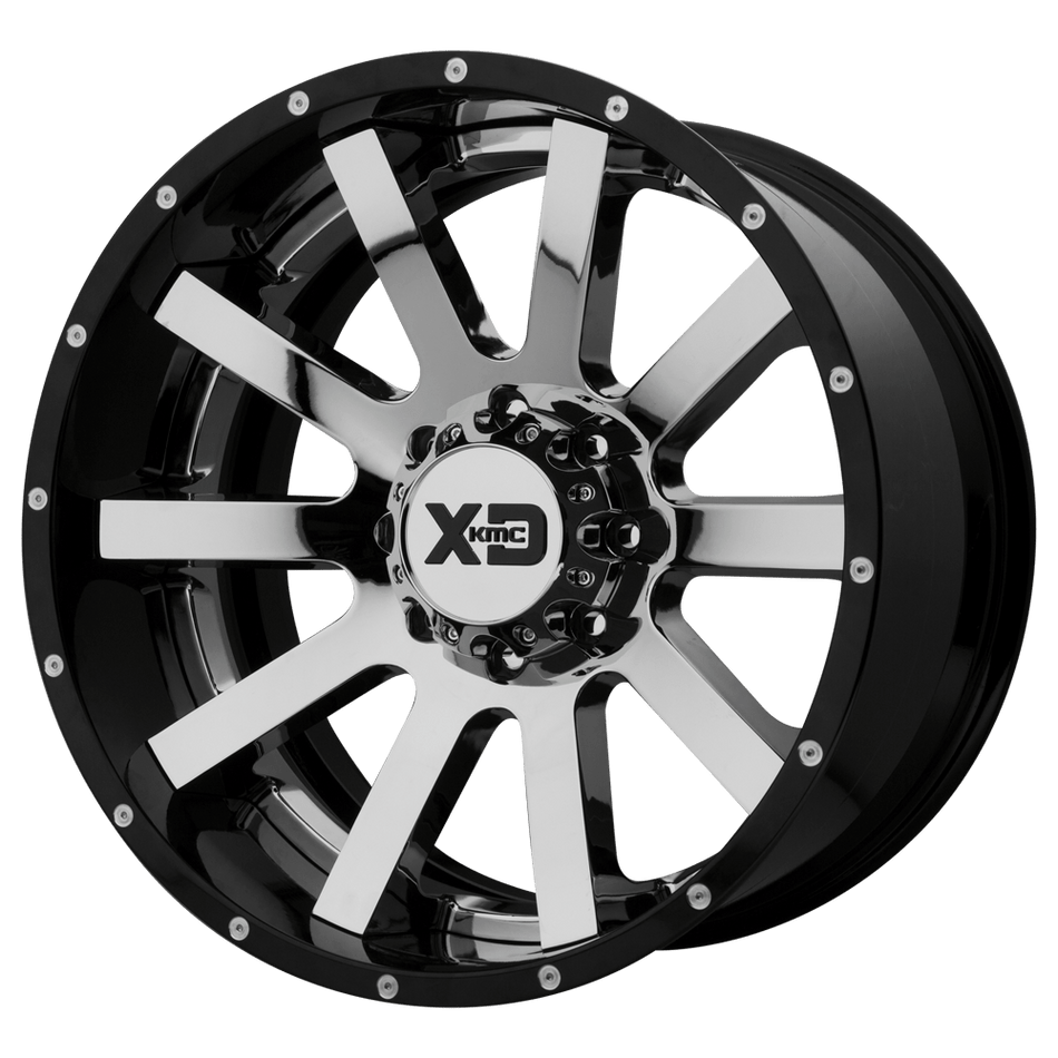 XD XD200 HEIST Chrome Center Gloss Black Milled Lip Wheel