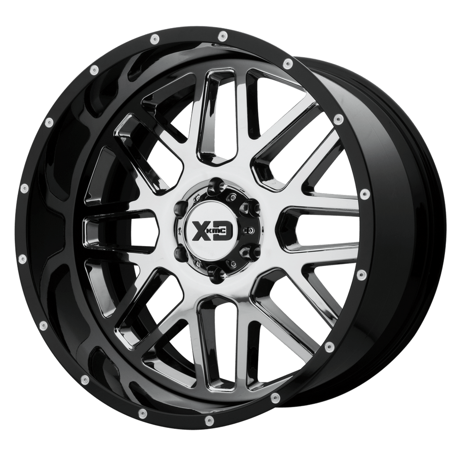 XD XD201 GRENADE Chrome Center Gloss Black Milled Lip Wheel