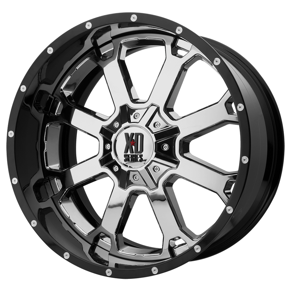 XD XD202 BUCK 25 Chrome Center Gloss Black Milled Lip Wheel