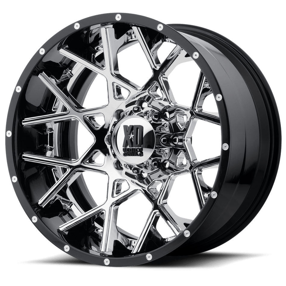 XD XD203 CHOPSTIX Chrome Center Gloss Black Milled Lip Wheel
