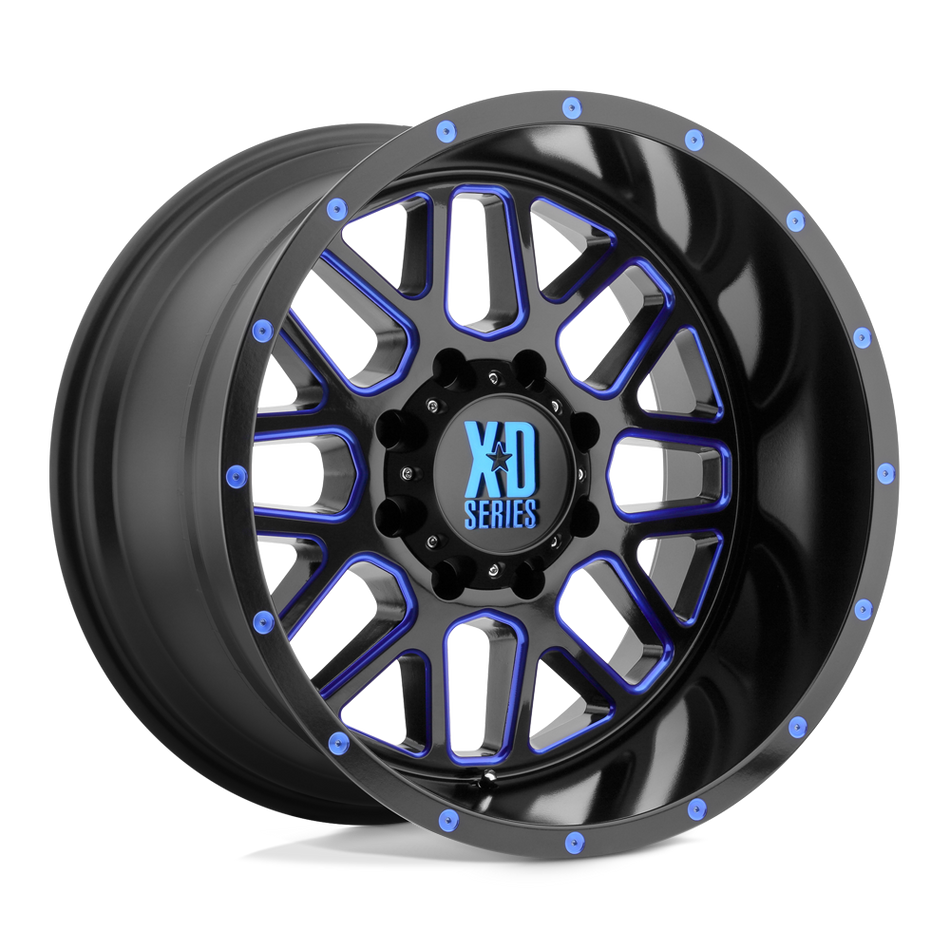 XD XD820 GRENADE Satin  Black Milled With Blue Clear Coat Wheel