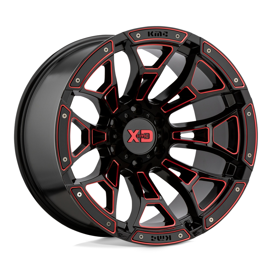XD XD841 BONEYARD Gloss Black Milled With Red Tint Wheel