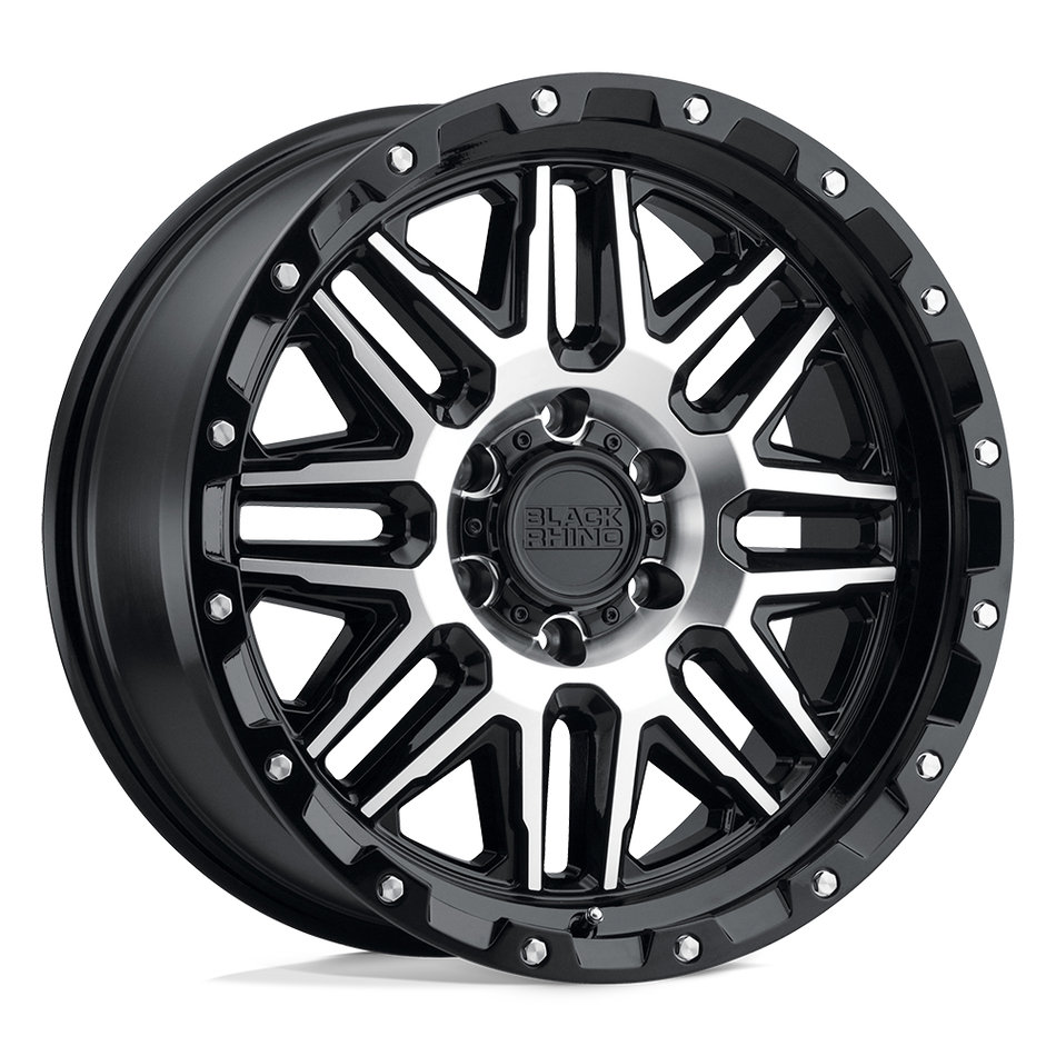 Black Rhino Hard Alloys ALAMO Gloss Black W/ Machined Face & Stainless Bolts Wheel