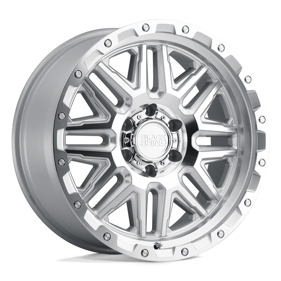 Black Rhino Hard Alloys ALAMO Silver W/ Mirror Face & Stainless Bolts Wheel