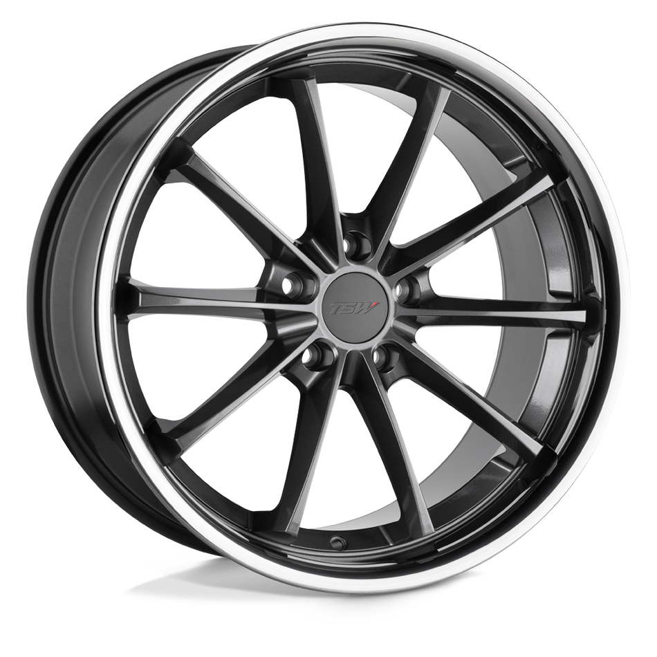 TSW SWEEP Gloss Gunmetal W/ Stainless Lip Wheel