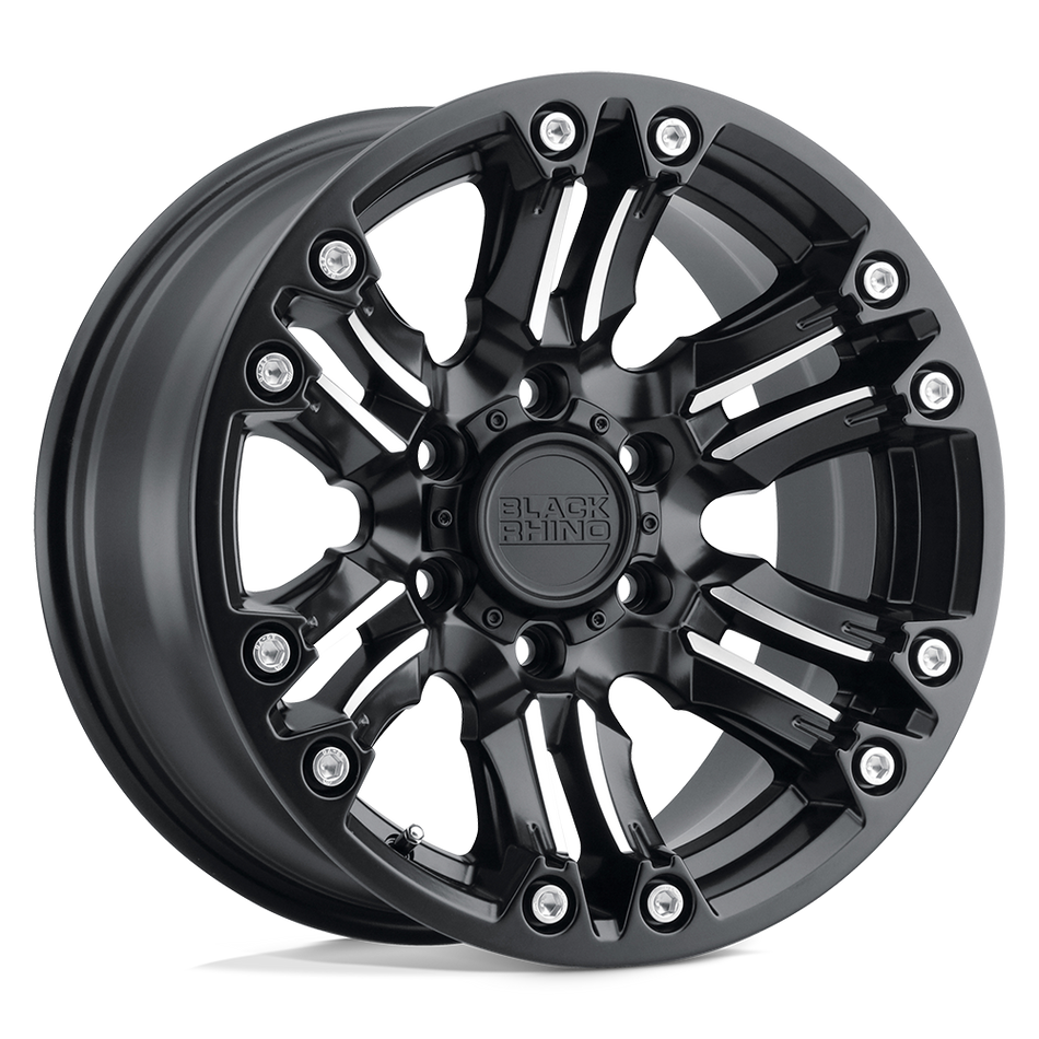 Black Rhino Hard Alloys ASAGAI Matte Black & Machined W/ Stainless Bolts Wheel