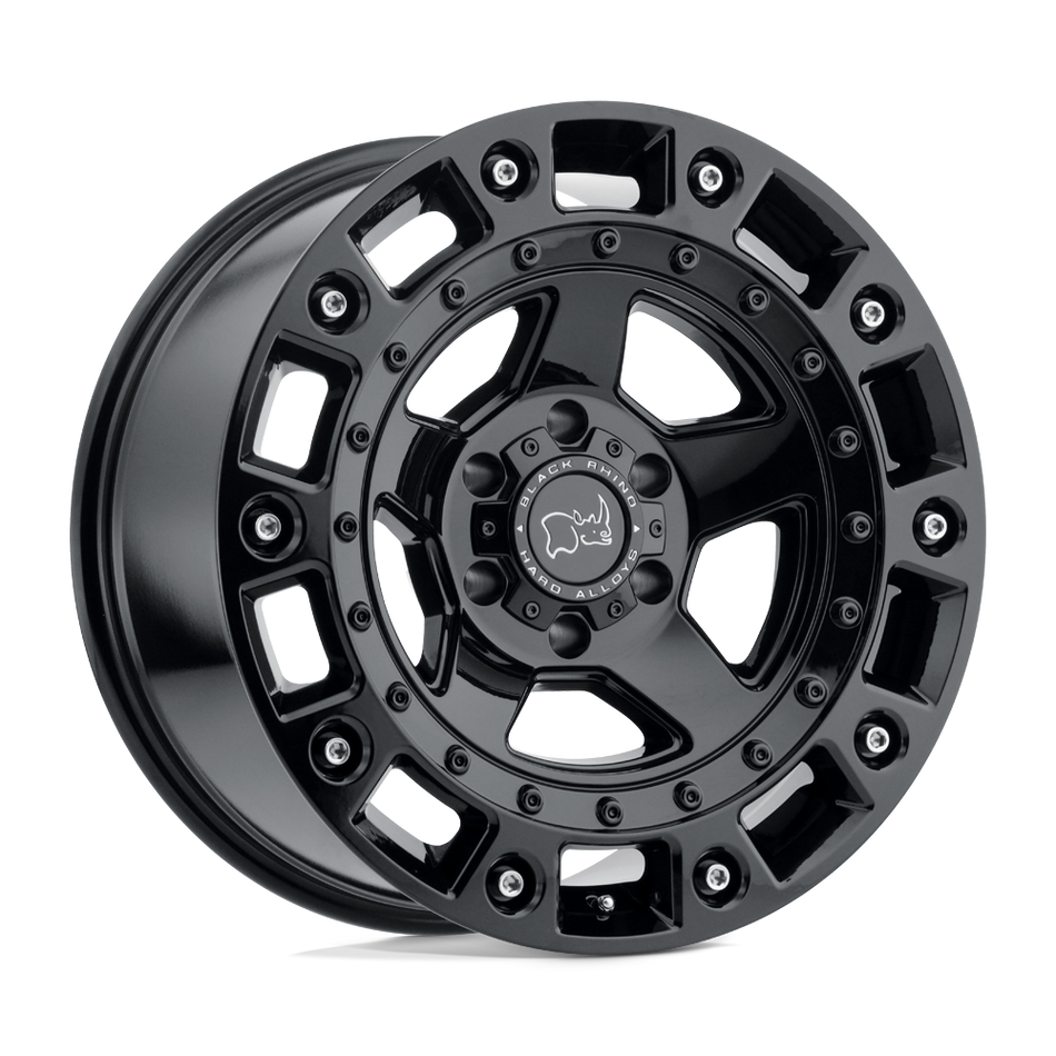 Black Rhino Hard Alloys CINCO Gloss Black W/ Stainless Bolt Wheel