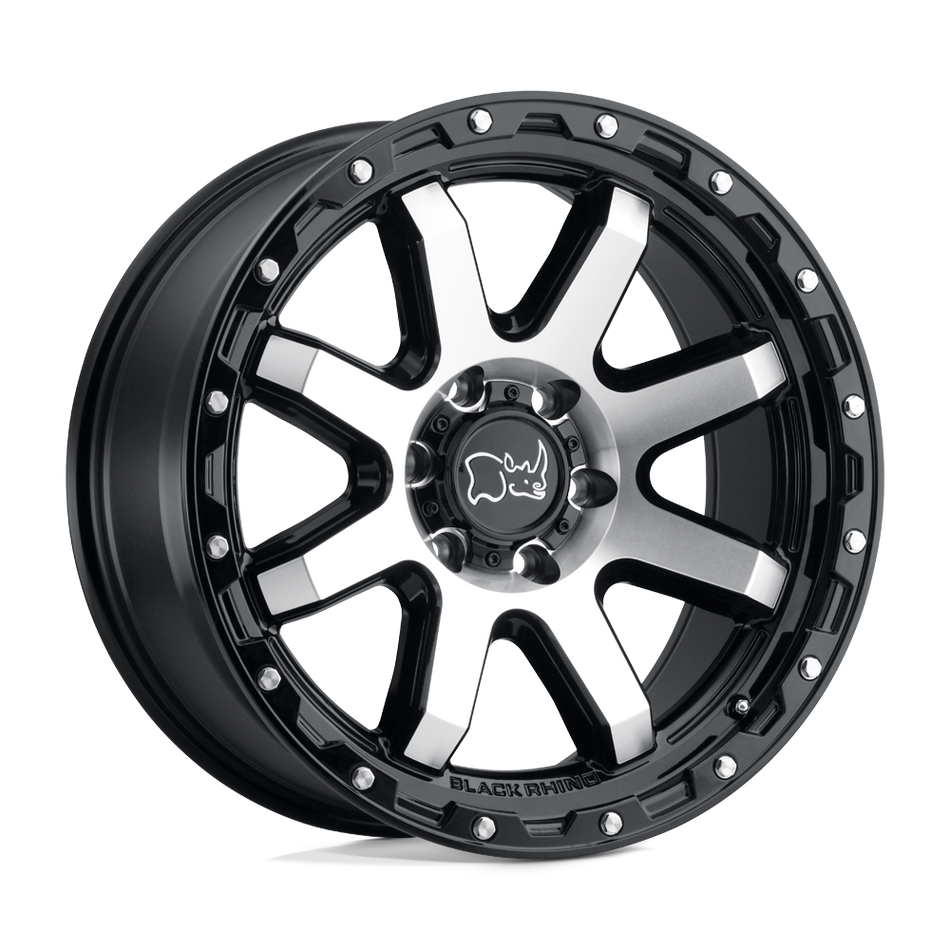 Black Rhino Hard Alloys COYOTE Gloss Black W/ Machined Face & Stainless Bolts Wheel