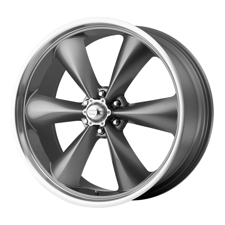 American Racing AR104 TORQ THRUST ST Magnesium Gray W/ Mach Lip Wheel
