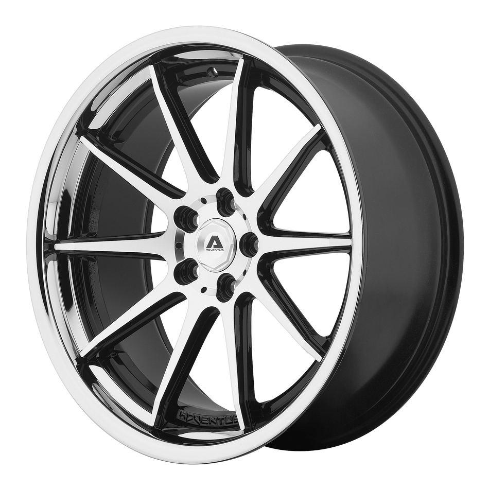Adventus AVS-4 Gloss Black Machined With Ss Lip Wheel